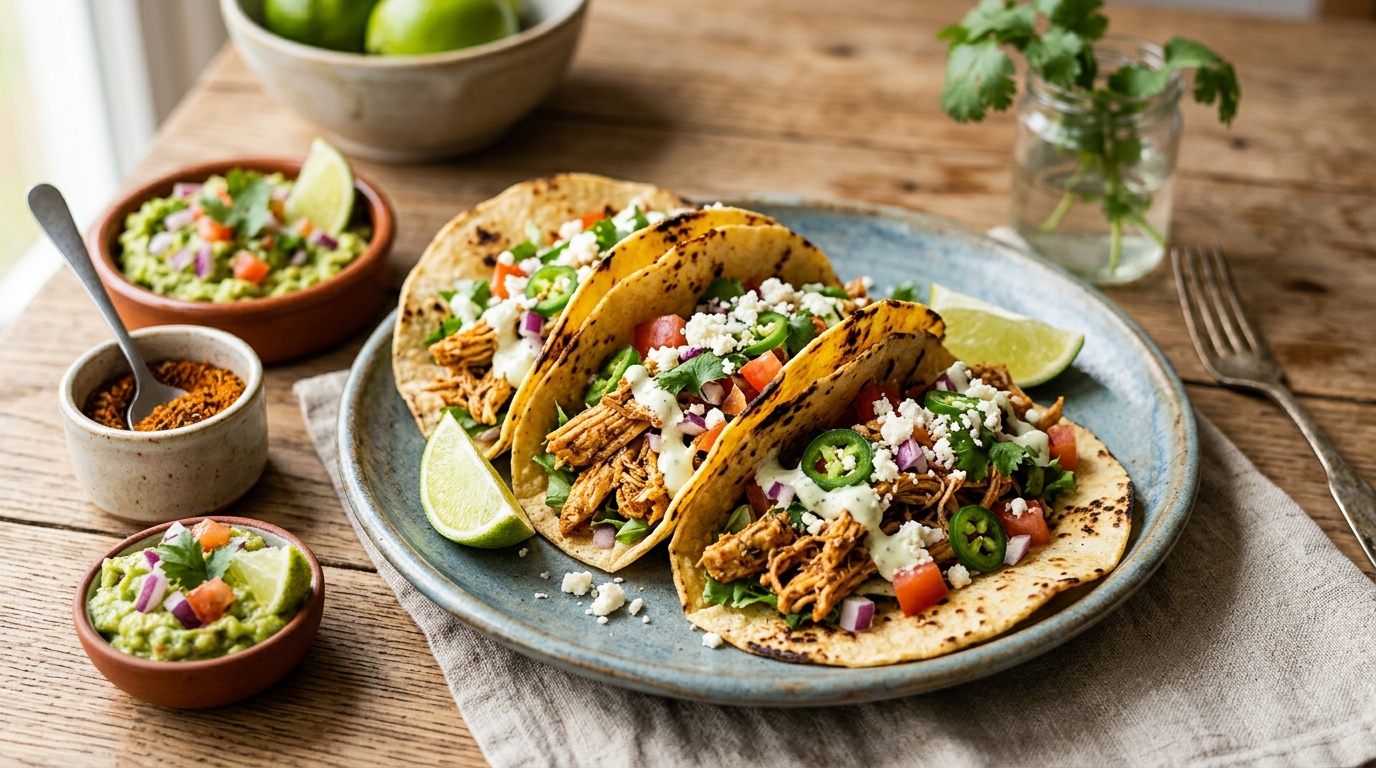 Tacos de Pollo Mexicanos con la Mezcla de Especias Macho Nacho